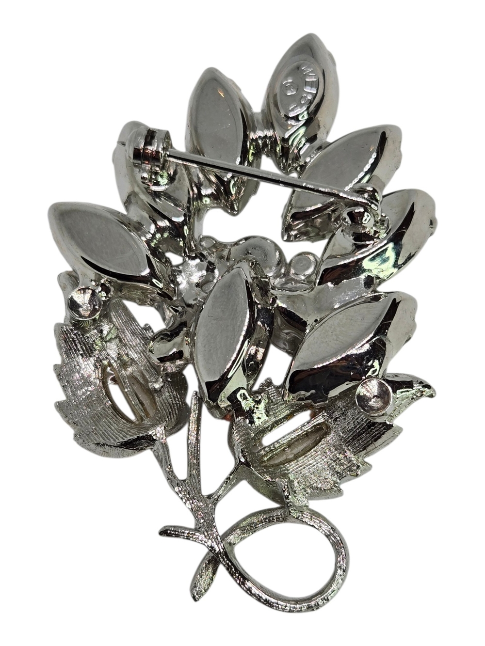 Albert Weiss Clear Austrian Crystal Floral Bouquet Brooch - Picture 4 of 7
